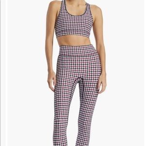 Bandier Center Stage Houndstooth Bra + Leggings (NWOT)